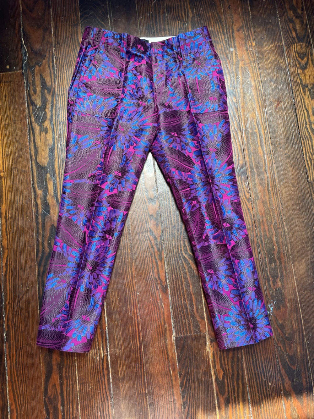NWT J.Crew Women’s Size 4 Ankle Midrise Garden Pants Midnight Floral Jacquard